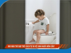 Khi nào thì dạy trẻ cách tự đi vệ sinh ngồi bồn cầu?